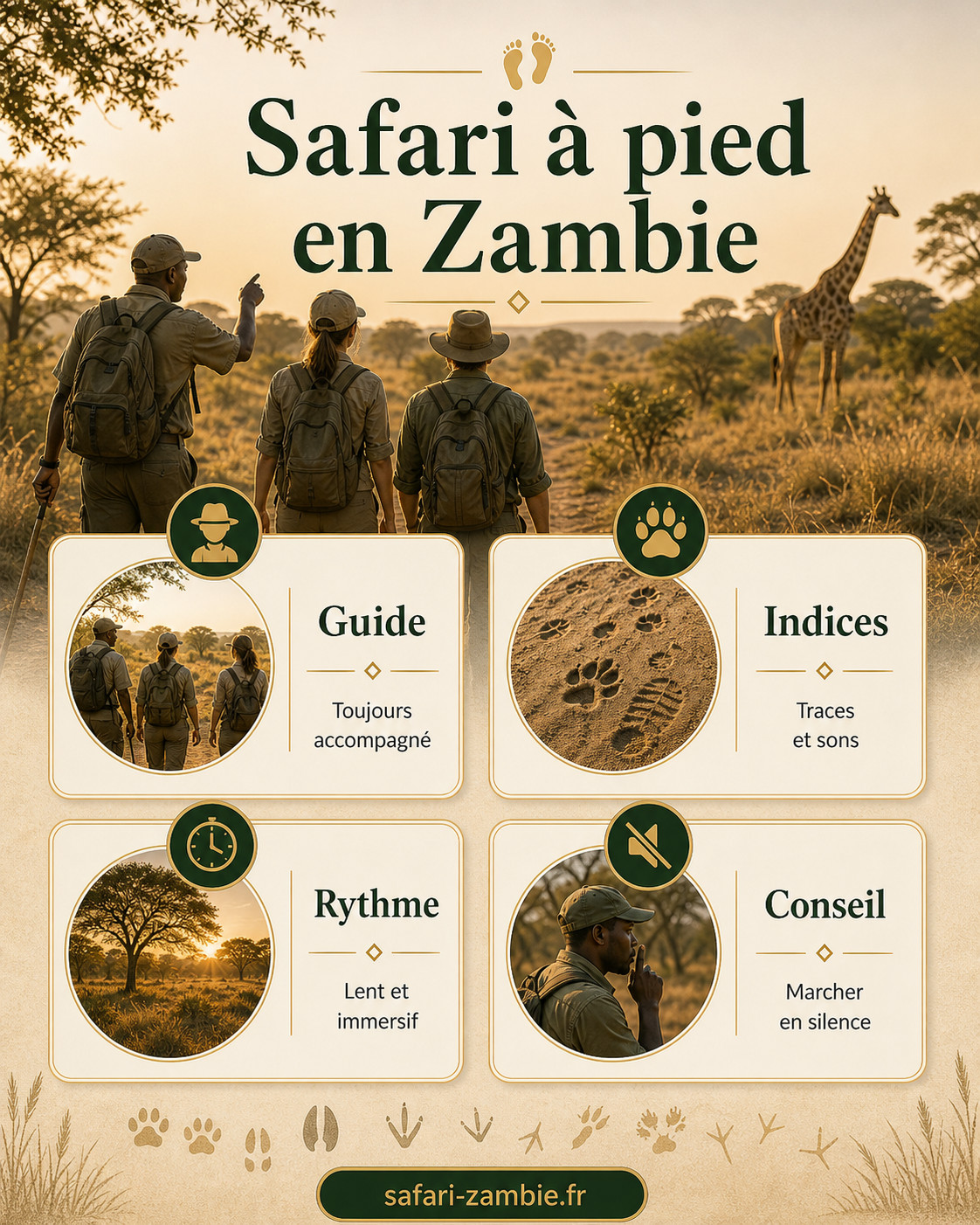 Infographie - Safari à pied en Zambie : le guide de l’immersion sauvage - safari-zambie.fr