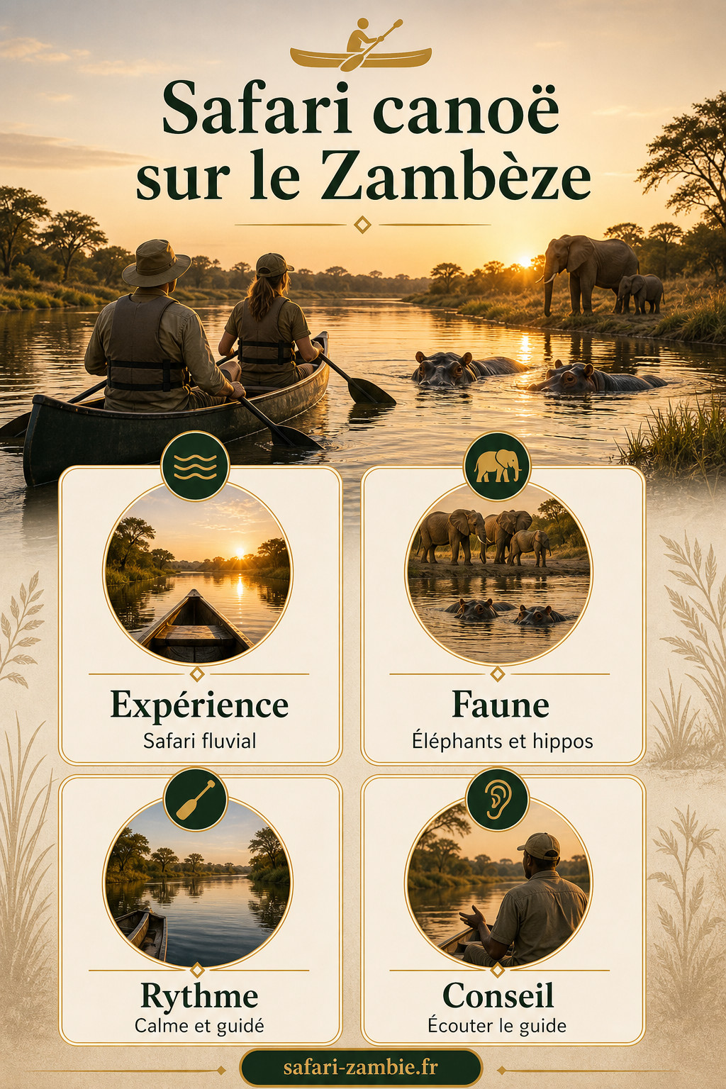 Infographie - Réussir son safari canoë sur le Zambèze : guide et conseils - safari-zambie.fr