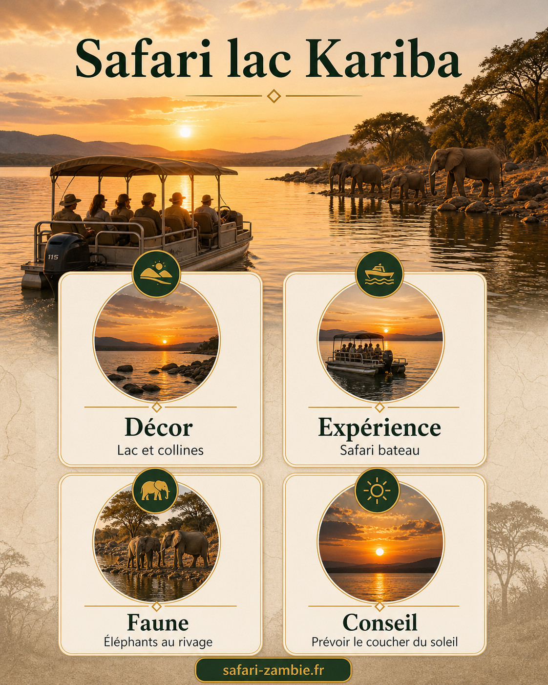 Infographie - Safari lac Kariba : l’aventure sauvage au Zimbabwe - safari-zambie.fr