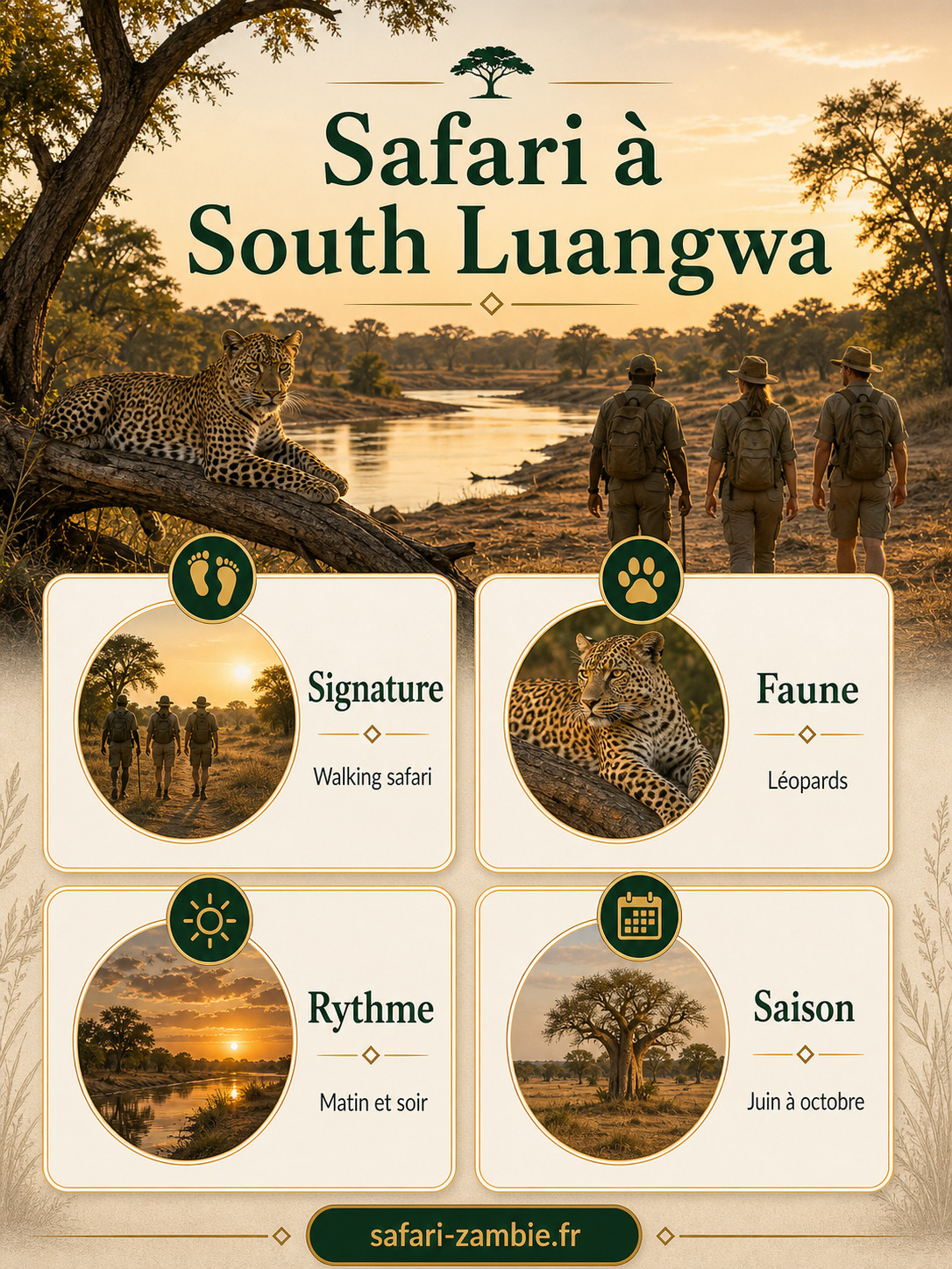 Infographie - Safari à South Luangwa : le guide pour réussir votre voyage - safari-zambie.fr