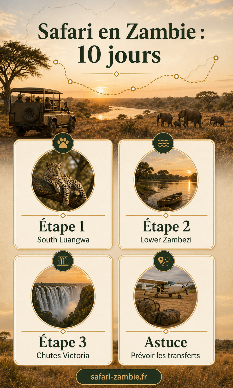 Infographie - Safari en Zambie : réussir votre aventure de 10 jours - safari-zambie.fr