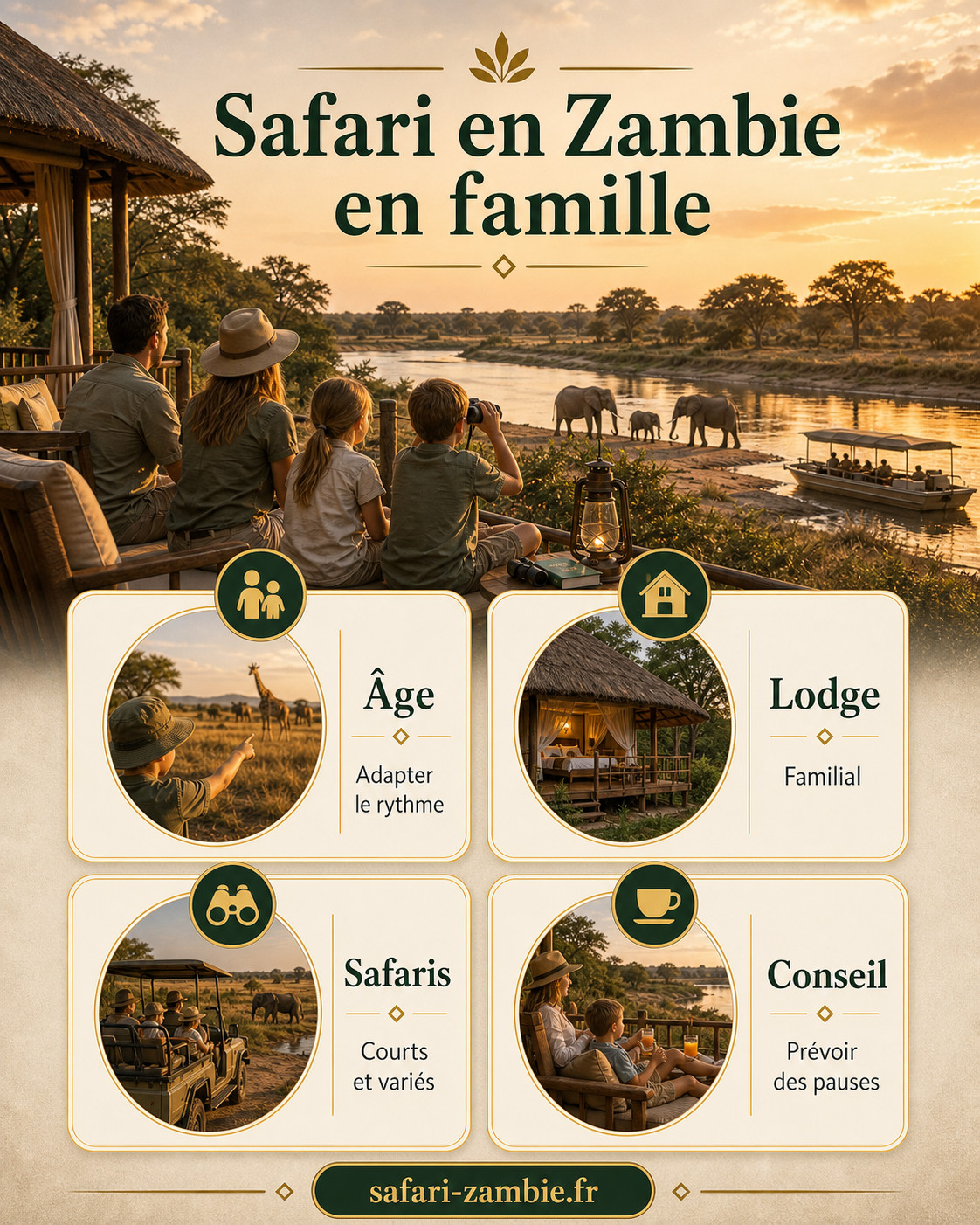 Infographie - Safari en Zambie en famille : conseils et lodges - safari-zambie.fr