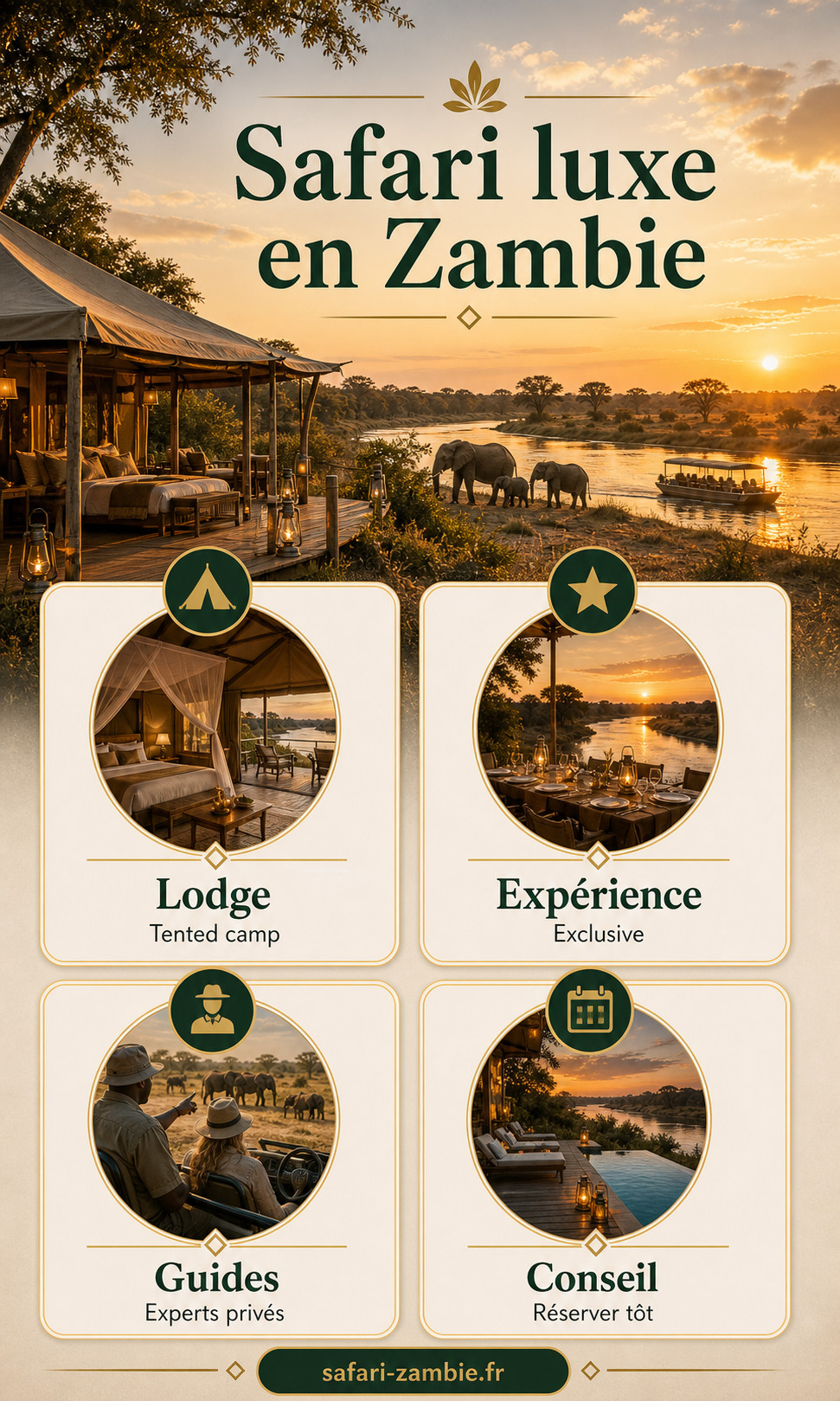 Infographie - Safari luxe en Zambie : l’immersion sauvage et exclusive - safari-zambie.fr