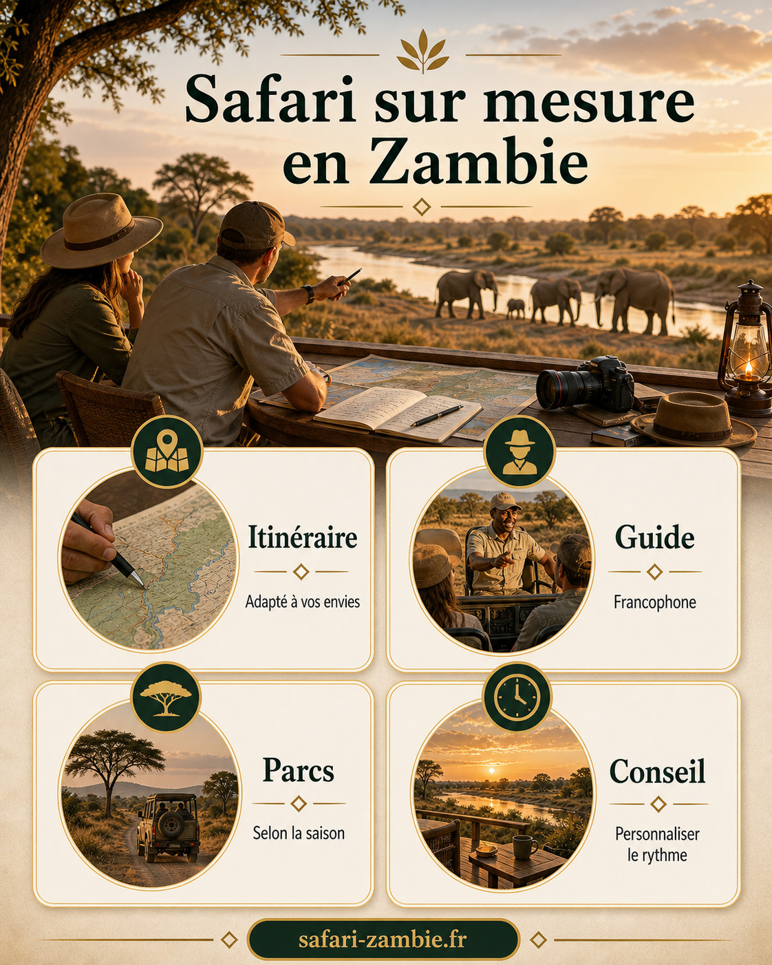 Infographie - Réussir son safari en Zambie sur mesure : le guide expert - safari-zambie.fr