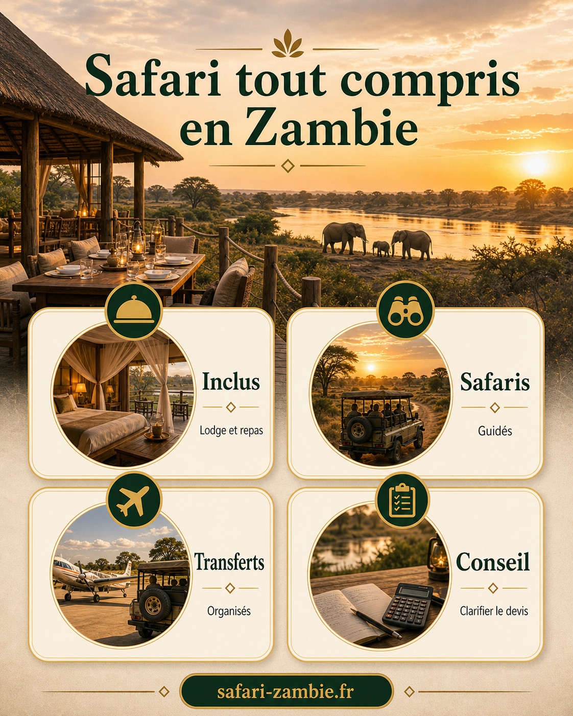Infographie - Réussir son safari en Zambie tout compris : le guide expert - safari-zambie.fr
