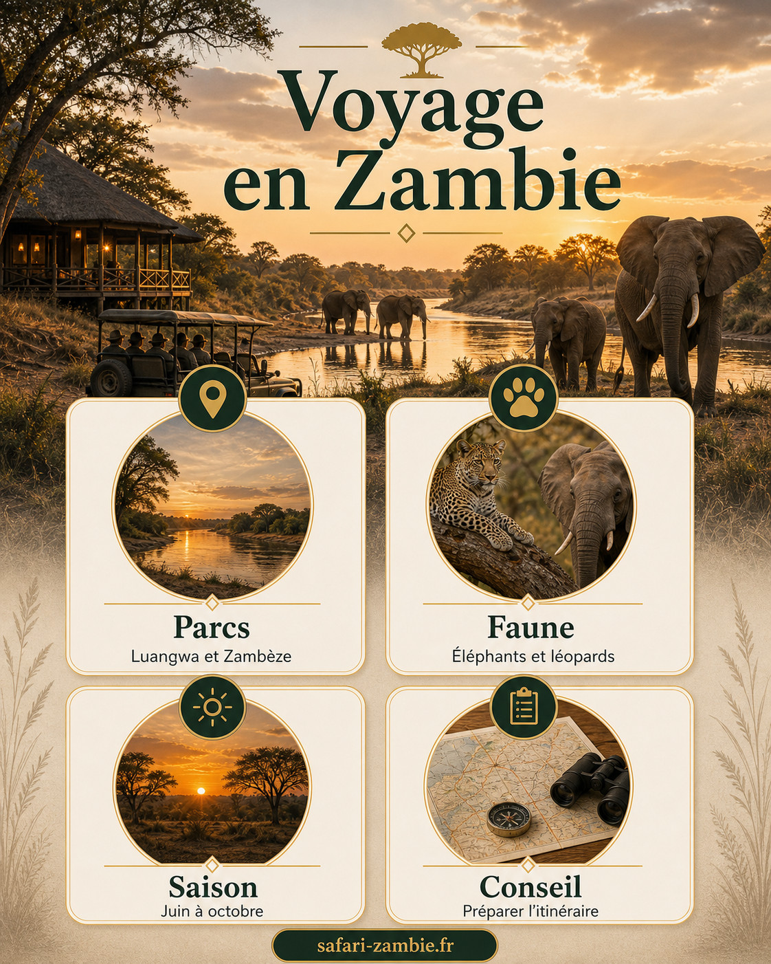Infographie - Voyage en Zambie : réussir son safari sauvage - safari-zambie.fr
